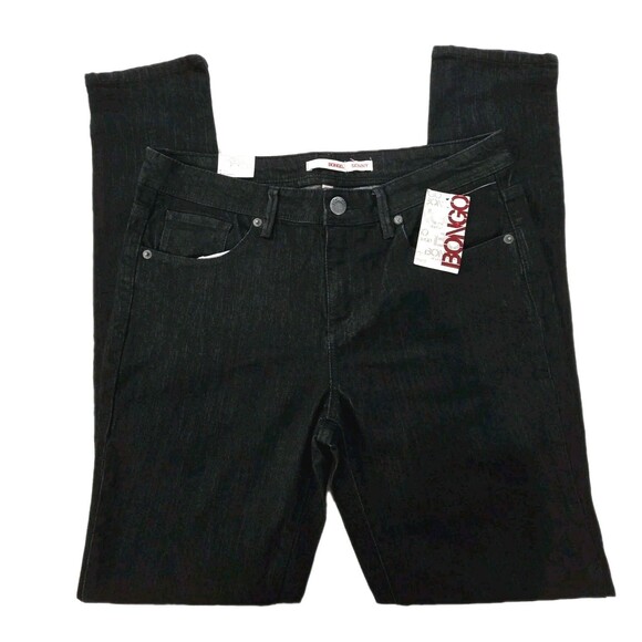 Bongo Y2K Skinny Jeans Mid Rise Black Wash HT01 Sears Juniors Size 11 NWT - Picture 1 of 16